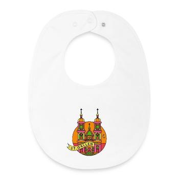 Farbige Kathedrale der Stadt St.Gallen, Kloster - Baby Organic Lätzchen - Weiß - Vorne
