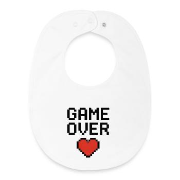 Pixel Heart Game Lover Design - Baby Organic Lätzchen - Weiß - Vorne