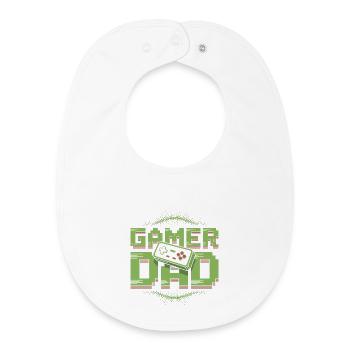 Gamer Dad Pixel Art Design - Baby Organic Lätzchen - Weiß - Vorne