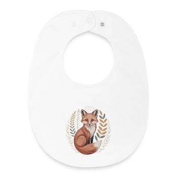 Boho Fox - Baby Organic Bib - white - Front