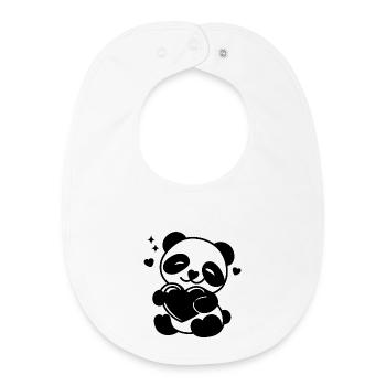 Soft Heart Panda - Baby Organic Lätzchen - Weiß - Vorne