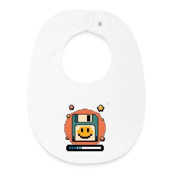 Floppy Disk Retro Internet - Baby Organic Bib - white - Front