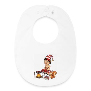 Leprechaun-Mädchen backt Pilze - Baby Organic Lätzchen - Weiß - Vorne