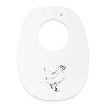 Chicken - Baby Organic Bib - white - Front