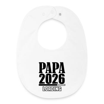 Papa 2026 Loading - Baby Organic Lätzchen - Weiß - Vorne