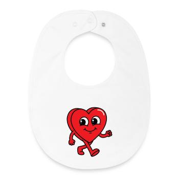 Cœur Ambulant - Bavoir bébé bio - blanc - Devant