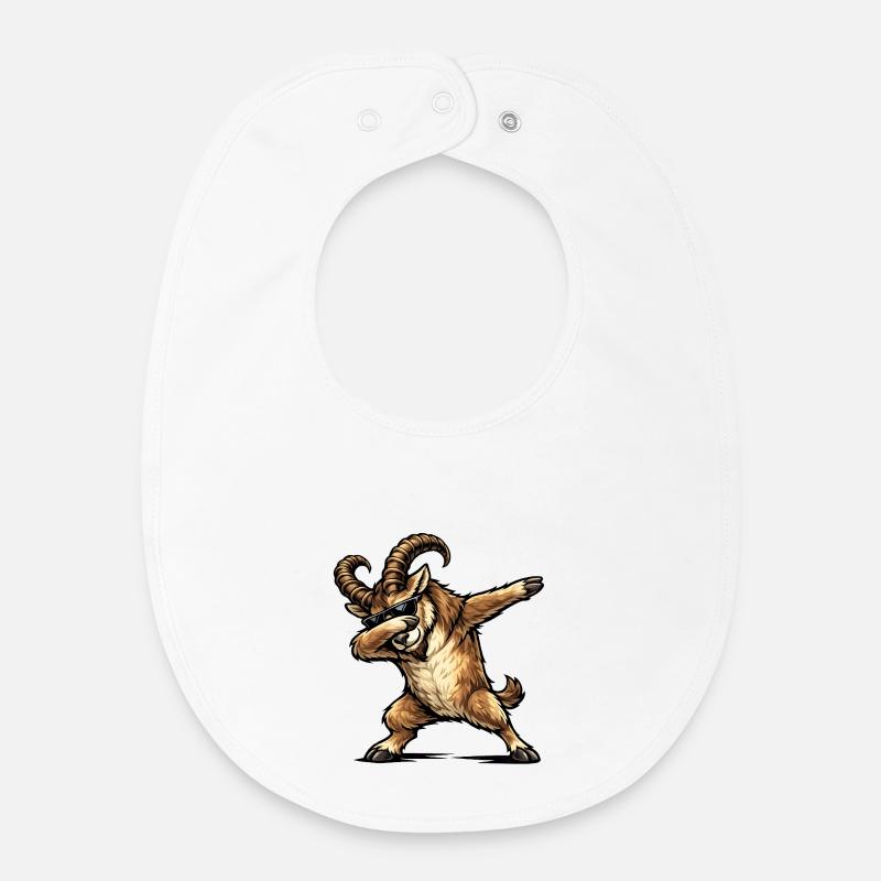 Dabbing Steinbock - Baby Organic Lätzchen - Weiß