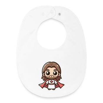 Niedlich Jesus Christus Superheld Kirche Held - Baby Organic Lätzchen - Weiß - Vorne