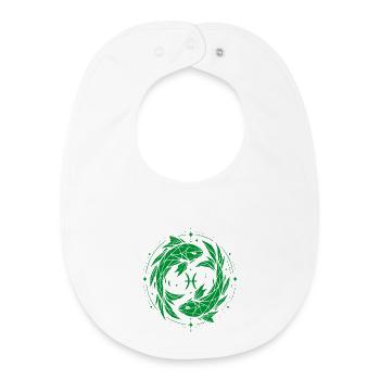 Pisces Symbol – Gentle & Modern - Baby Organic Bib - white - Front