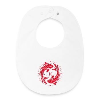 Pisces Symbol – Gentle & Modern - Baby Organic Bib - white - Front