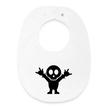 Fan lourd métal avec bascule doigt Fork - Bavoir bébé bio - blanc - Devant