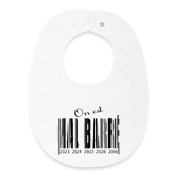Poorly crossed out barcode - Baby Organic Bib - white - Front