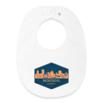 Montréal Canada - Bavoir bébé bio - blanc - Devant