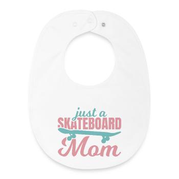 Skateboard Mom - Baby Organic Bib - white - Front