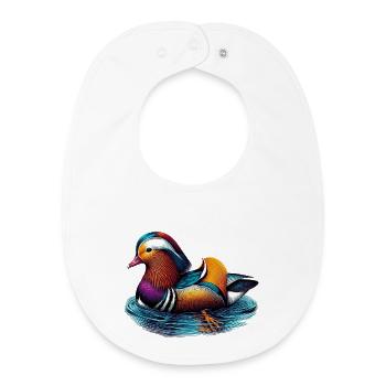 Canard mandarin - Bavoir bébé bio - blanc - Devant