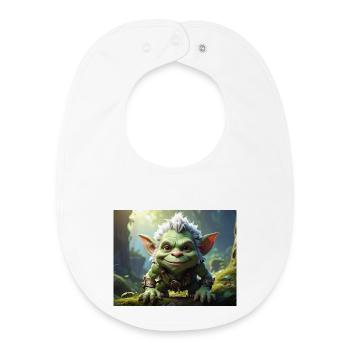 Green Forest Goblin in Adventure - Baby Organic Bib - white - Front