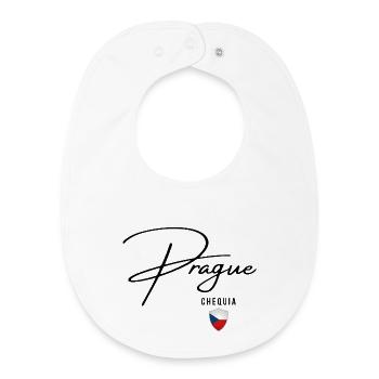Design élégant Prague, j’adore Prague - Bavoir bébé bio - blanc - Devant