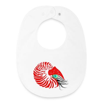 Perlboot, Ammonit, Kopffüßer, Nautilus - Baby Organic Lätzchen - Weiß - Vorne