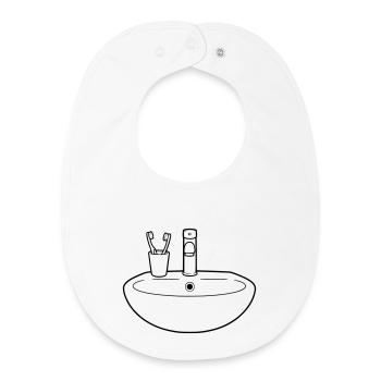 Sink Bathroom Plumbing Vector - Baby Organic Bib - white - Front