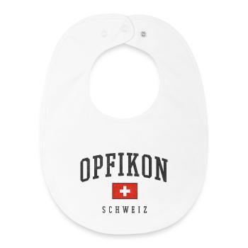 Opfikon – Swiss identity from Zurich - Baby Organic Bib - white - Front