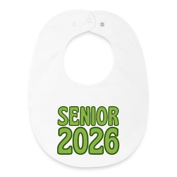 Senior 2026 Green Retro Text Art - Baby Organic Bib - white - Front