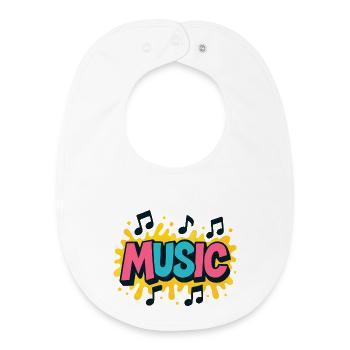 Bunte Musik Popmusik Noten - Baby Organic Lätzchen - Weiß - Vorne