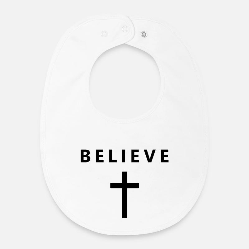 Foi dans la foi minimaliste en Jésus, e - Bavoir bébé bio - blanc