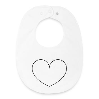 Heart Outline - Baby Organic Bib - white - Front