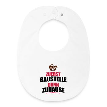 chantier de construction - Bavoir bébé bio - blanc - Devant