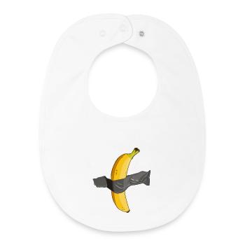 Art de la banane scotché - Bavoir bébé bio - blanc - Devant