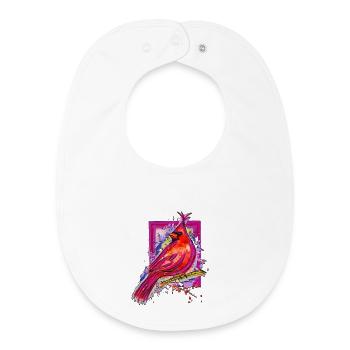 Colorful Bird - Watercolor Drawing - Beautiful Bird - Baby Organic Bib - white - Front