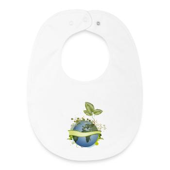 Samenkorn in der Erde entfaltet sich mit Banner - Baby Organic Lätzchen - Weiß - Vorne