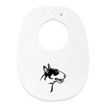 Bull Terrier Head - Baby Organic Bib - white - Front