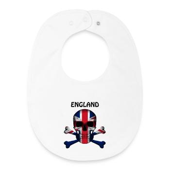 Skull Jolly Roger Pirate Flag England R6Z - Baby Organic Bib - white - Front