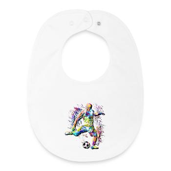 Joueurs de soccer - J’aime le soccer - Joueurs de soccer - Bavoir bébé bio - blanc - Devant