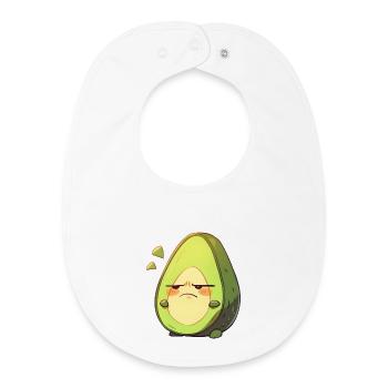 Wütende Avocado Cartoon Design - Baby Organic Lätzchen - Weiß - Vorne