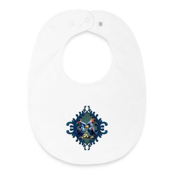Fantasy birds in love - Baby Organic Bib - white - Front