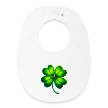 Trèfle à quatre feuilles - Bavoir bébé bio - blanc - Devant