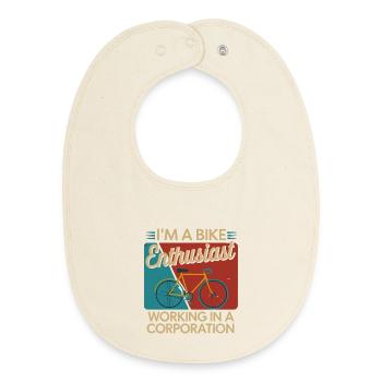 Bike Enthusiast Corporate Life - Baby Organic Bib - soft Ecru - Front