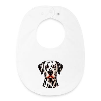 Chien dalmatien - Bavoir bébé bio - blanc - Devant