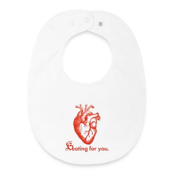 Battre pour vous - Bavoir bébé bio - blanc - Devant