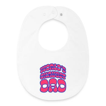 Okayest Dad Retro Bubble Shirt - Baby Organic Bib - white - Front