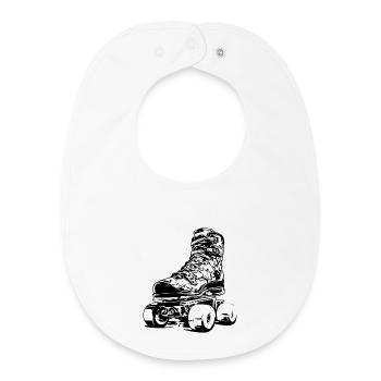 Roller Skates - Baby Organic Bib - white - Front