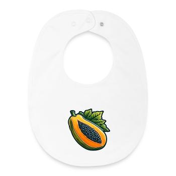 Papaye Illustrée Colorée pour Vêtements - Bavoir bébé bio - blanc - Devant