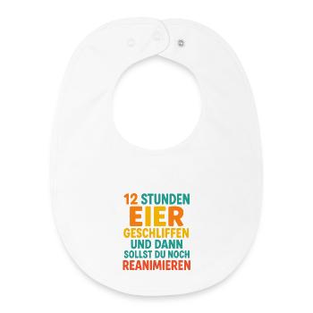 12 heures de service - Bavoir bébé bio - blanc - Devant