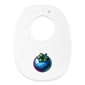 Neon Blue Berry and Foliage - Baby Organic Bib - white - Front