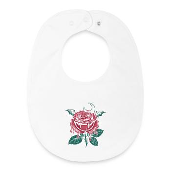Vampire Rose Gothic with Moon - Baby Organic Bib - white - Front
