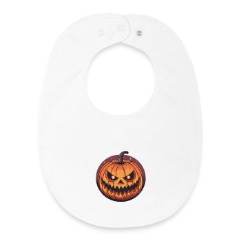 Scary Jack O Lantern Pumpkin - Baby Organic Bib - white - Front