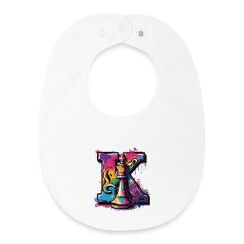 King in Graffiti Artwork Chess - Baby Organic Bib - white - Front