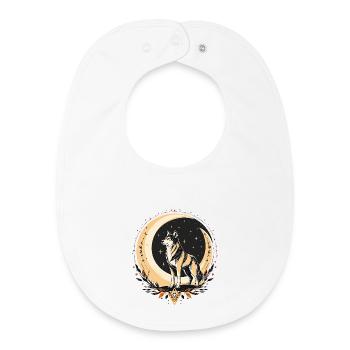 Boho Wolf - Baby Organic Bib - white - Front